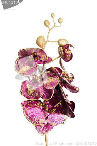 Image of Golden and purple Christmas decoration