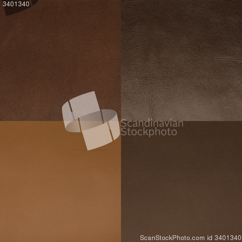 Image of Set of brown leather samples