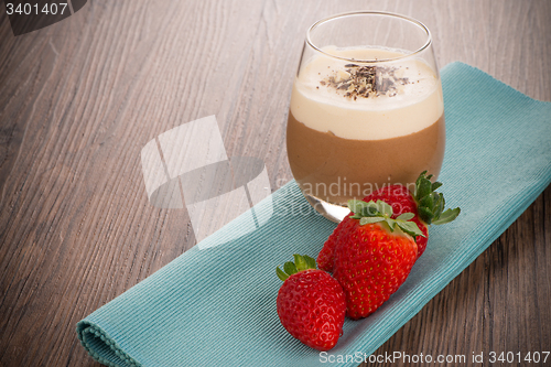 Image of Chocolate mousse and strawberries