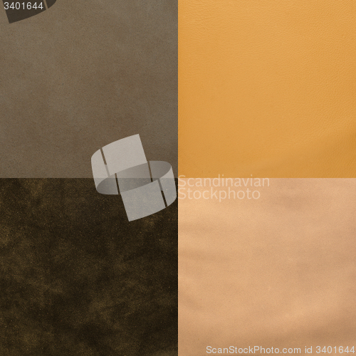 Image of Set of brown leather samples