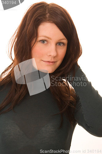 Image of Portrait of young beautiful woman