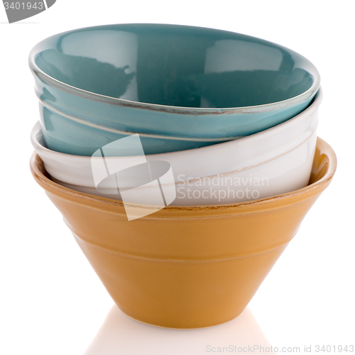 Image of Three colored bowls