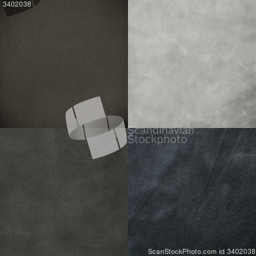 Image of Set of grey leather samples