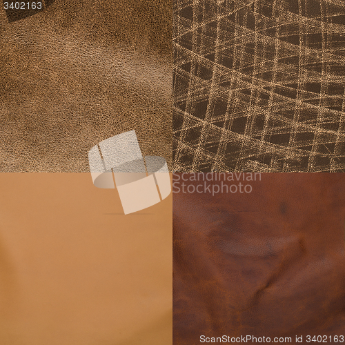 Image of Set of brown leather samples