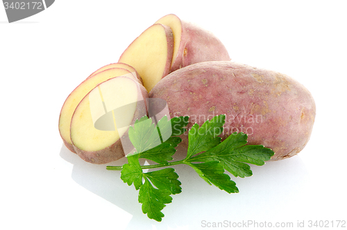 Image of Red sliced potatoes