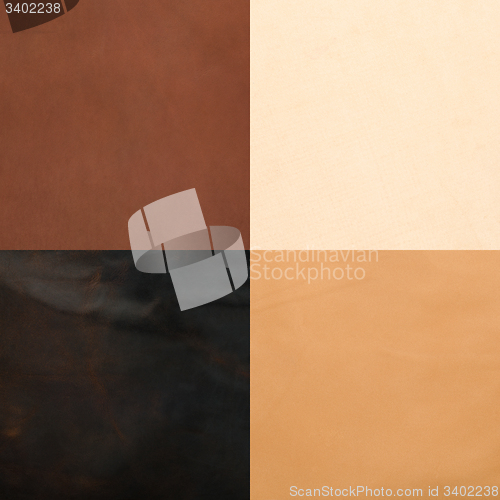 Image of Set of brown leather samples