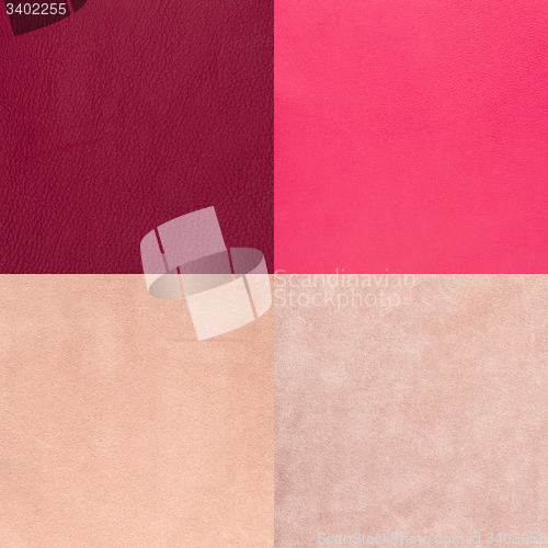 Image of Set of pink leather samples