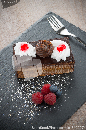 Image of Piece of chocolate cake