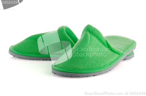 Image of A pair of green slippers