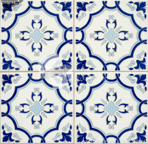 Image of Traditional Portuguese glazed tiles