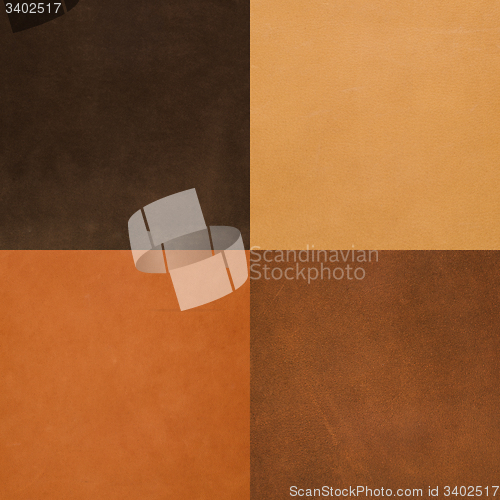 Image of Set of brown leather samples