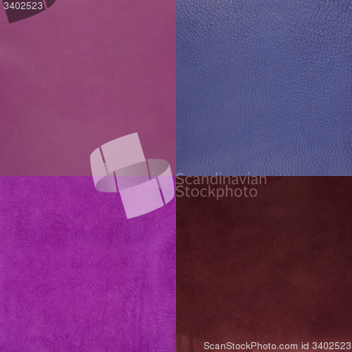 Image of Set of purple leather samples