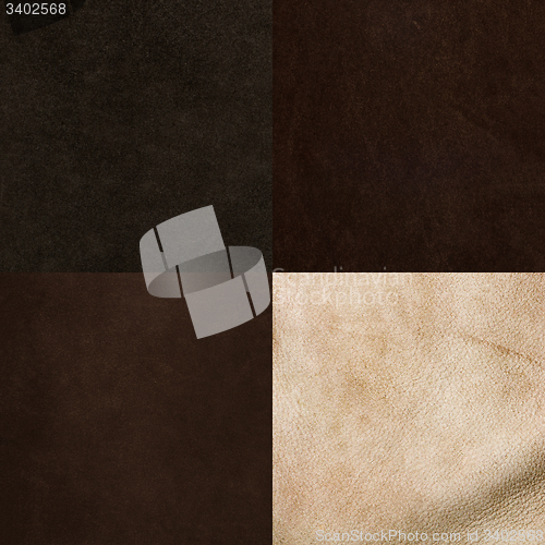 Image of Set of brown leather samples