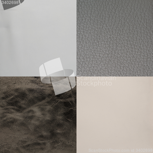 Image of Set of grey leather samples