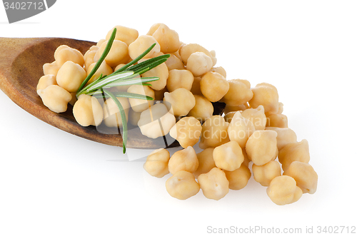 Image of chickpeas over spoon 