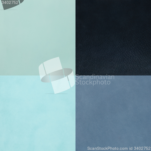 Image of Set of blue leather samples