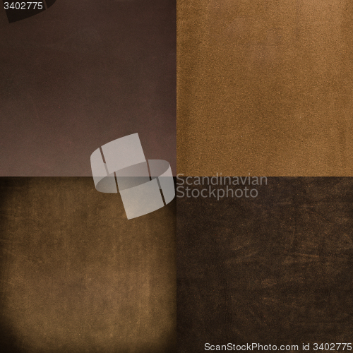 Image of Set of brown leather samples