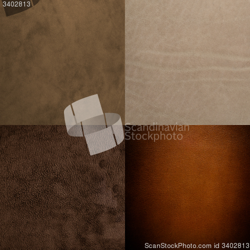 Image of Set of brown leather samples