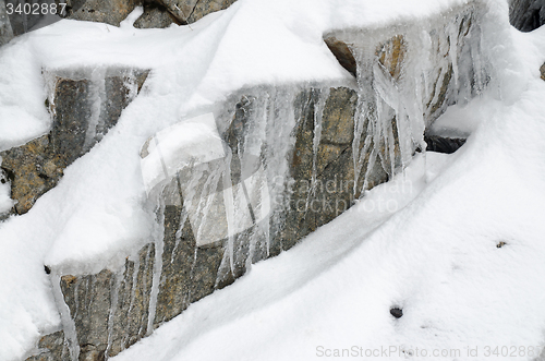 Image of Snow on rock