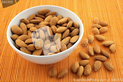 Image of Bowl full of fresh almonds