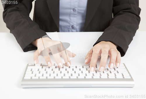 Image of Woman hands with keyboard