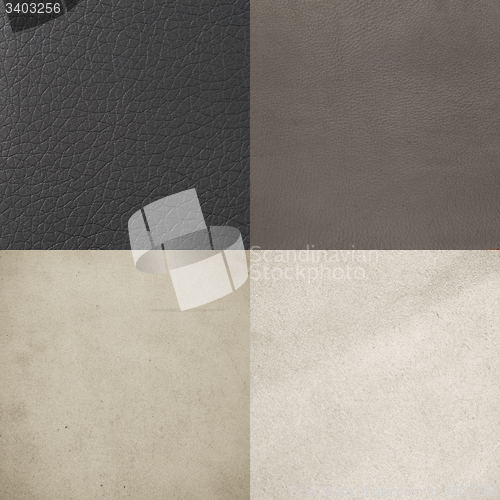 Image of Set of grey leather samples