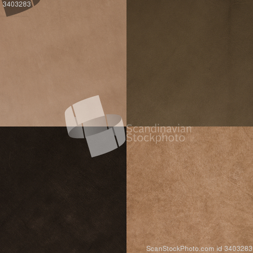 Image of Set of brown leather samples