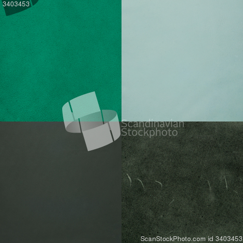 Image of Set of green leather samples