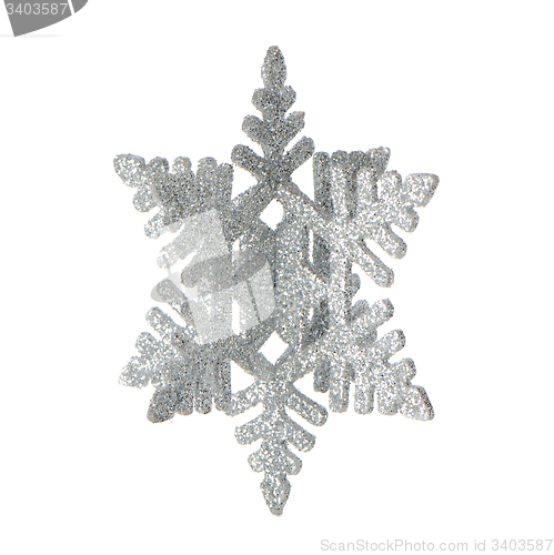 Image of Plastic silver color snowflake