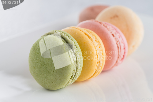 Image of Macarons on a white plate