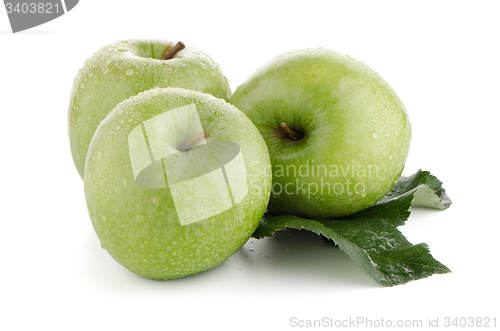 Image of Three fresh green apples