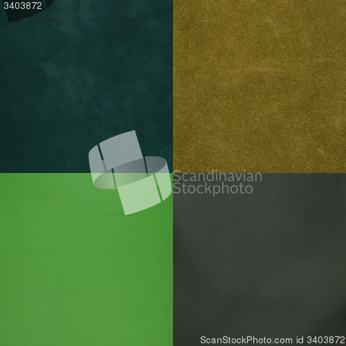 Image of Set of green leather samples