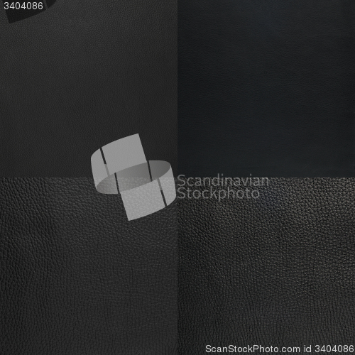 Image of Set of black leather samples