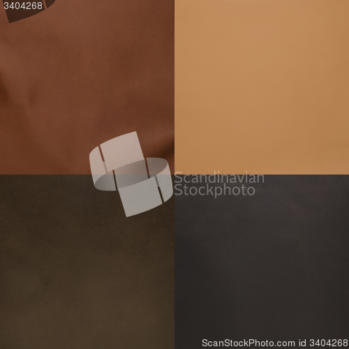 Image of Set of brown leather samples