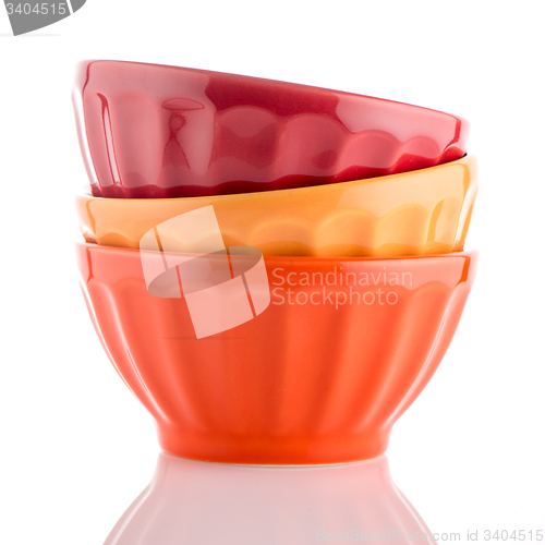 Image of Three colored bowls