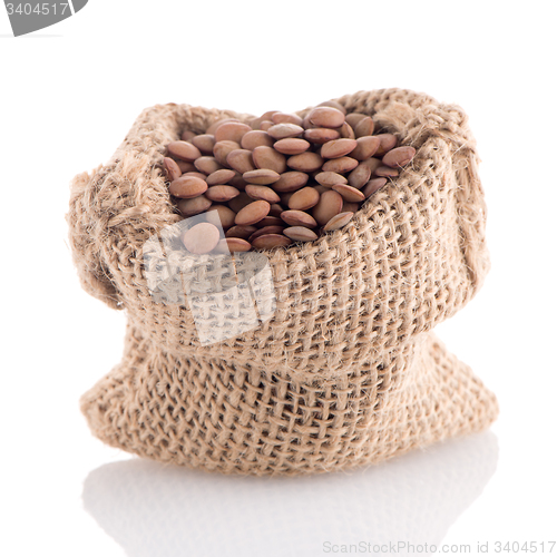 Image of Burlap bag with lentils