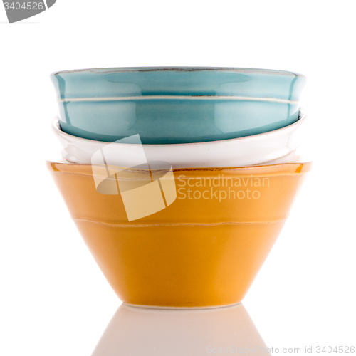 Image of Three colored bowls