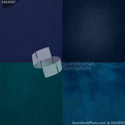 Image of Set of blue leather samples