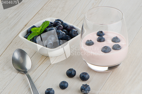 Image of Yogurt with fresh blueberries