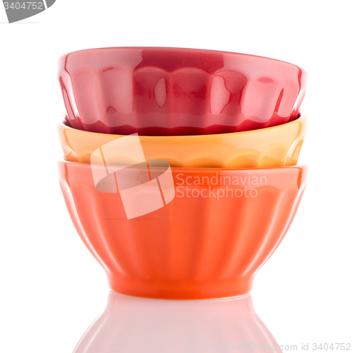 Image of Three colored bowls