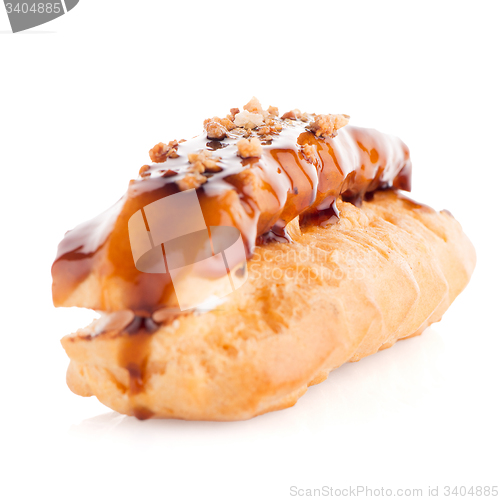 Image of Eclair with caramel decoration