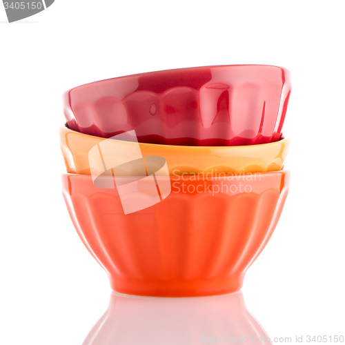 Image of Three colored bowls