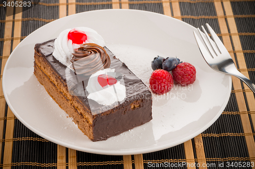 Image of Piece of chocolate cake