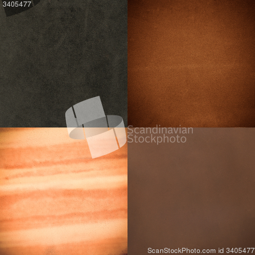 Image of Set of brown leather samples