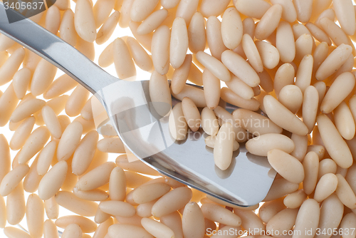 Image of Pine nuts and spoon