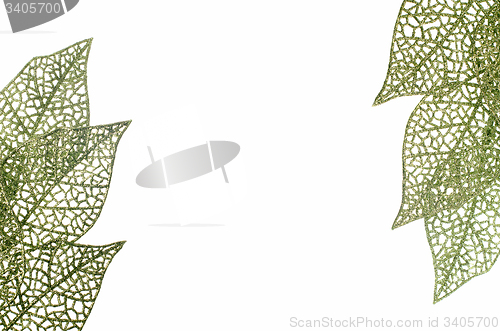 Image of Christmas decorative green leaves