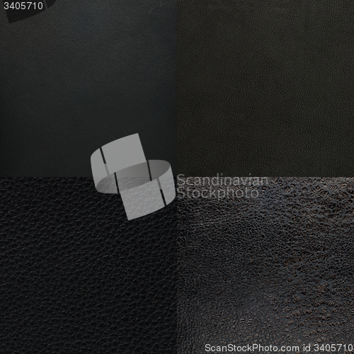 Image of Set of black leather samples
