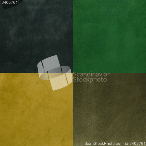 Image of Set of green leather samples