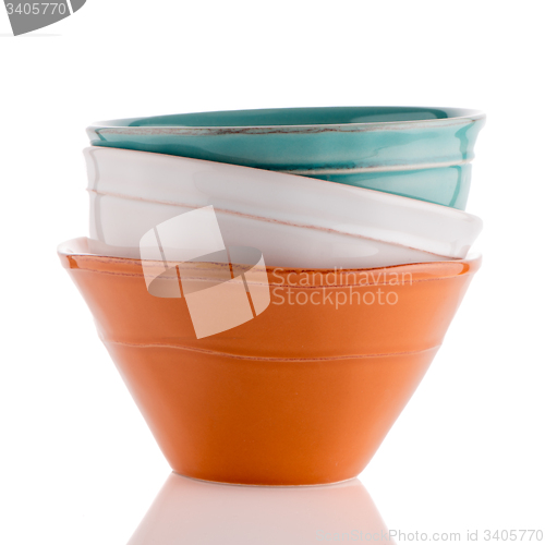 Image of Three colored bowls