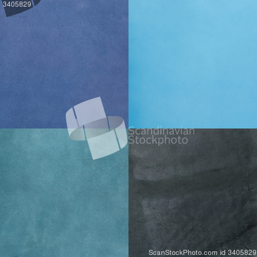 Image of Set of blue leather samples